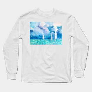 Sailboats on the Azure Waters Long Sleeve T-Shirt